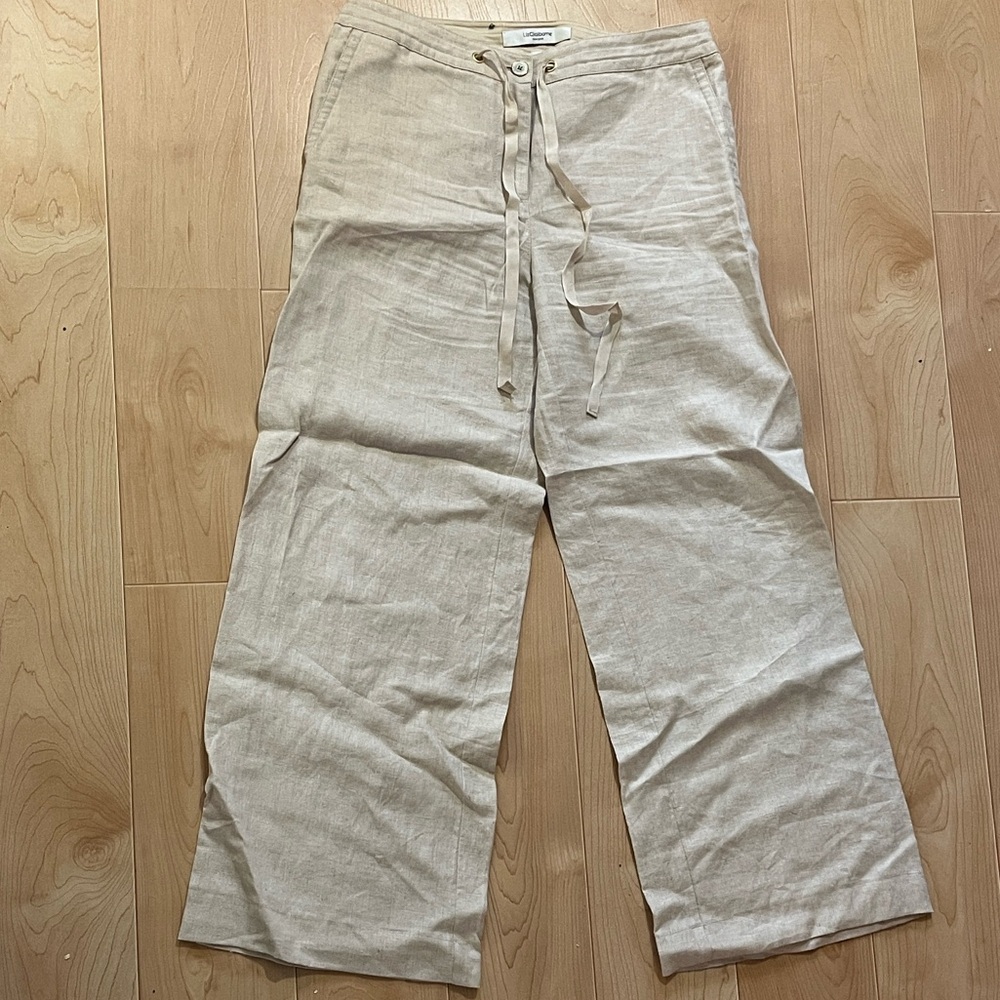 100% linen Liz Claiborne wide leg trousers